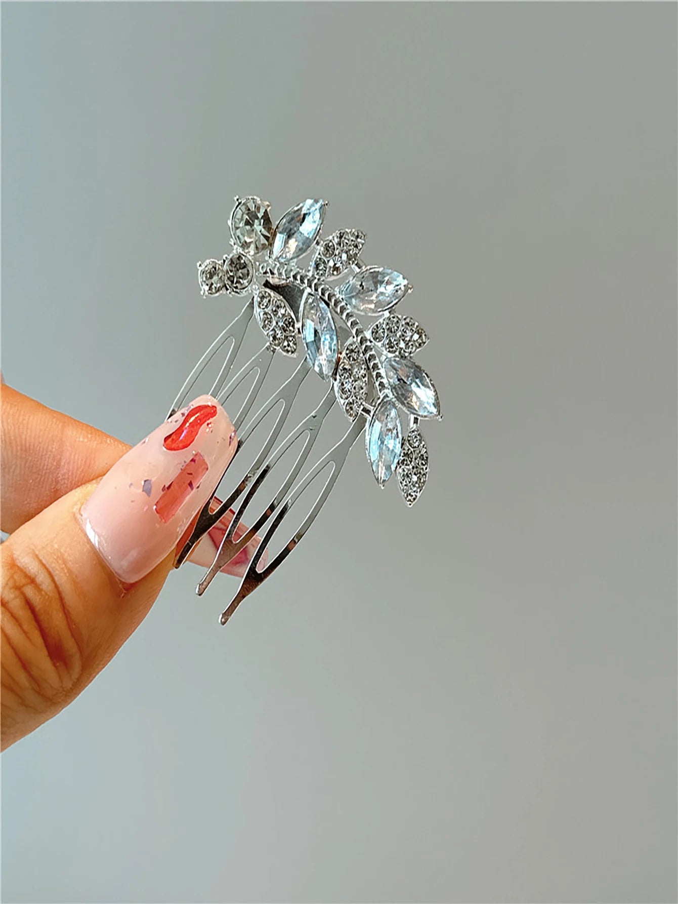 Luxury Rhinestone Hair Flower Leaf Small Hair Combs Hairpin Women Girls  Elegant Hair Accessories