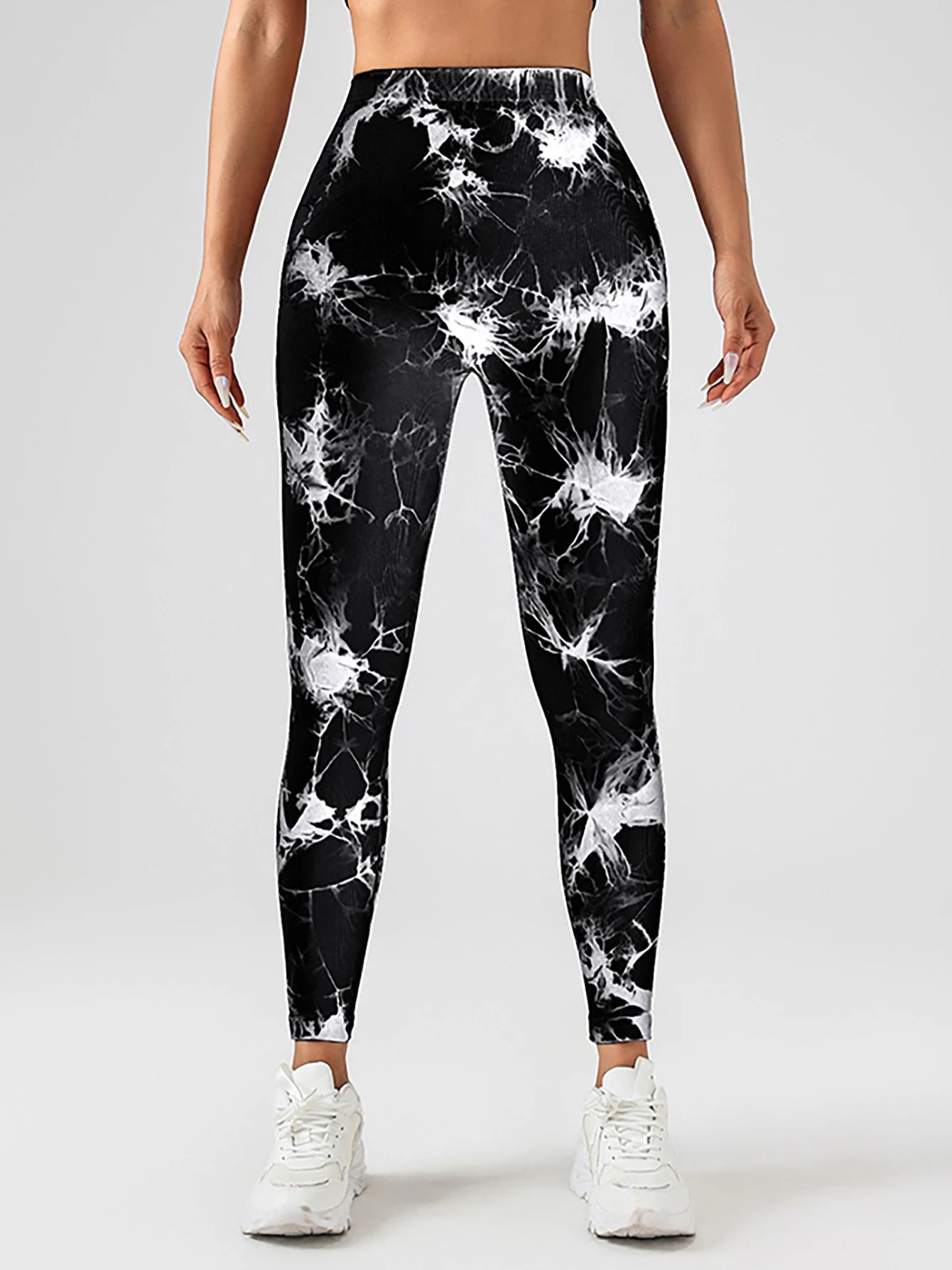 Spandex Tie Dye Scrunch Butt Lifting V Back Leggings Buttery Soft High Waist Yoga Pants