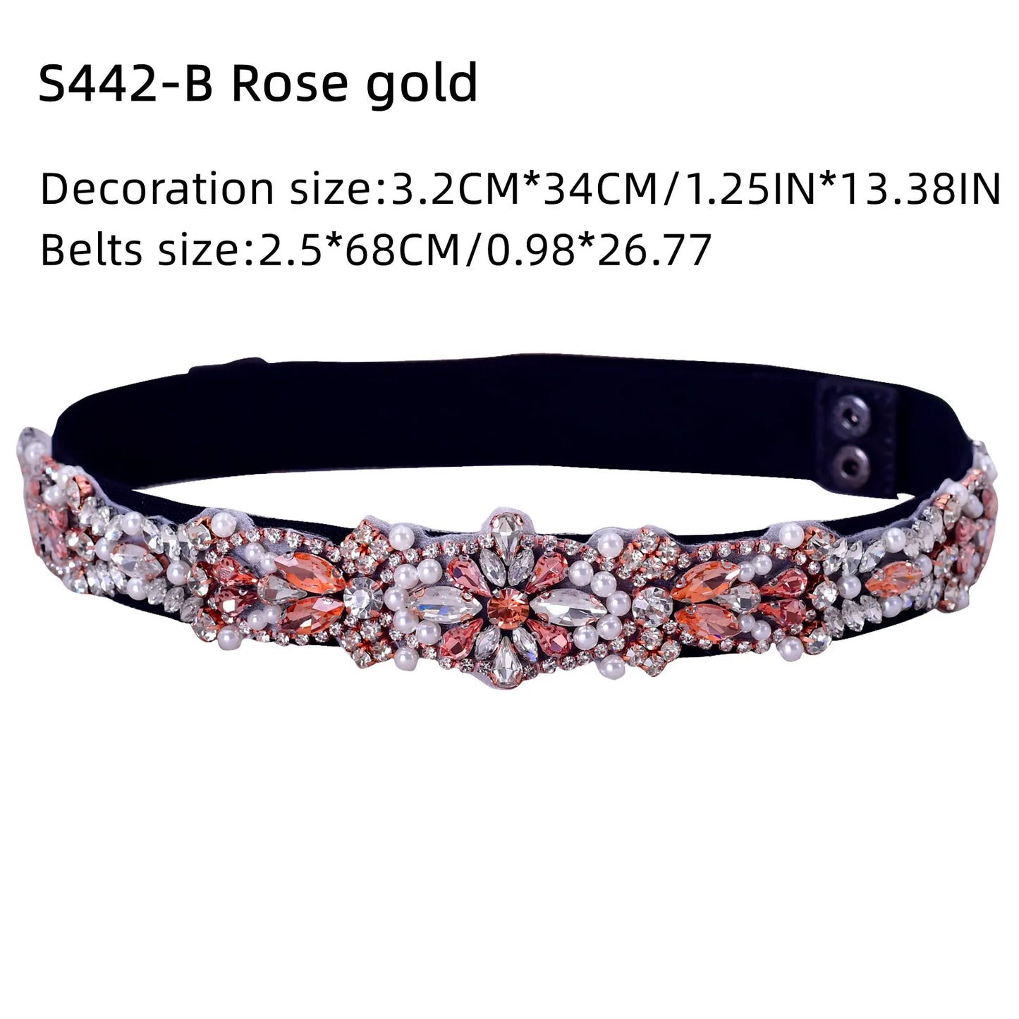 Elastic Belt Fashion Sparkly Rhinestone Stretch Waistband