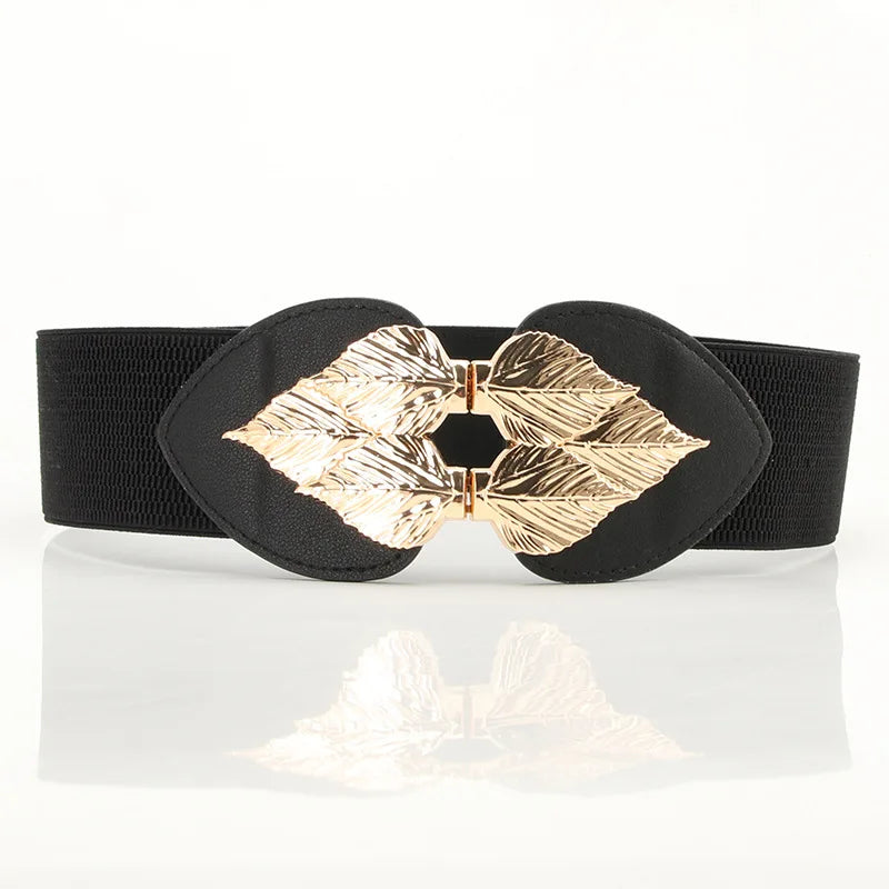 women's elastic waist seal  fashion commuting belt for women leaves peach heart elastic wide waist seal