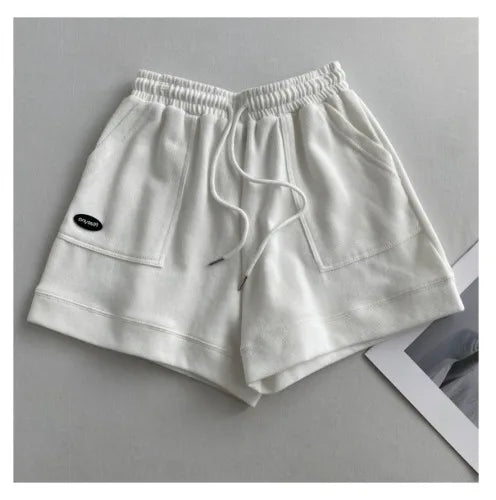 Women's comfortable loose wide-legged drawstring pants Slim Waist Slim fit casual home versatile sports shorts