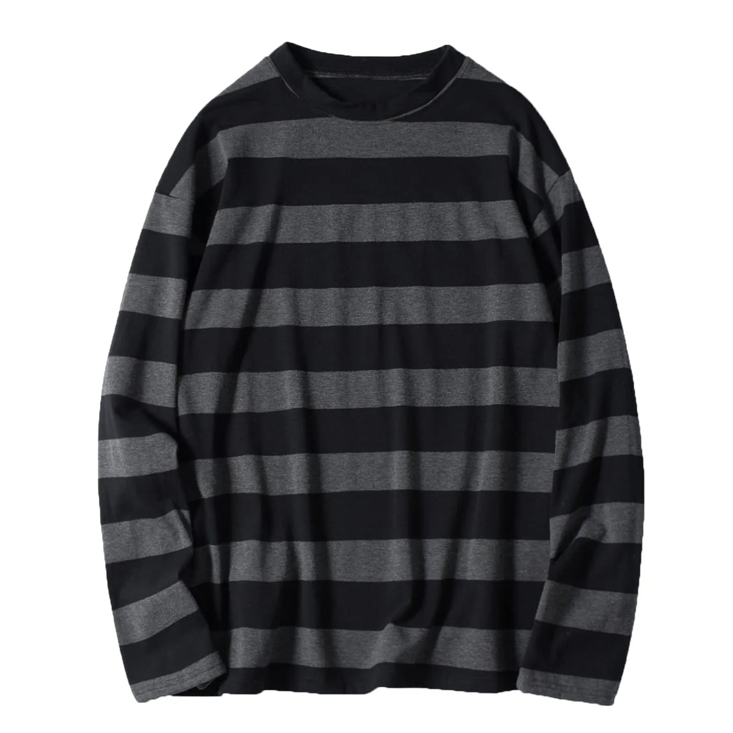 Women Striped T-shirt Long Sleeved Bottoming Shirt Women Crew Neck Loose Oversized Tops