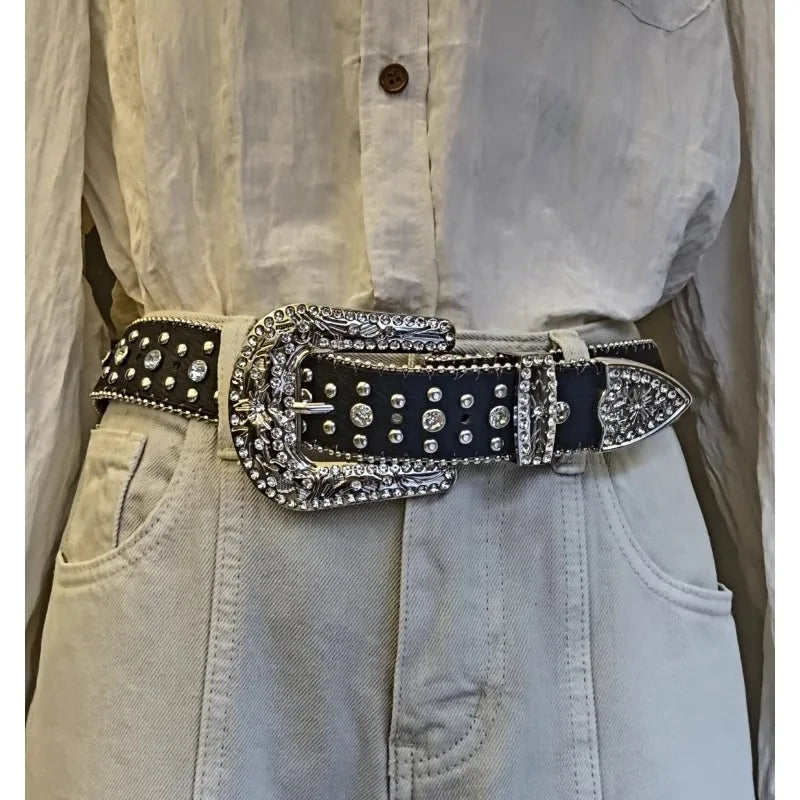 European And American Cross Belt With Diamonds, Fashionable And Versatile