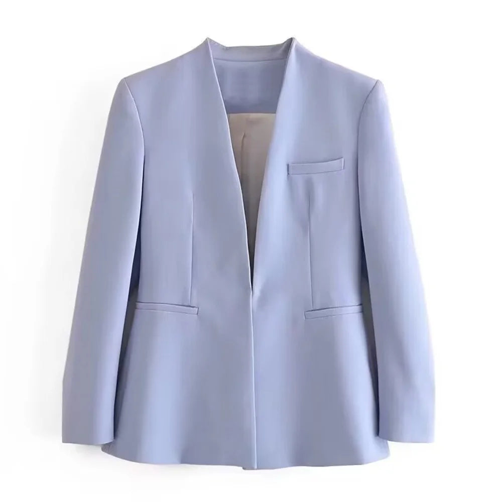 Casual Women's Wear Simple Fashion Solid Color Suit Top Straight Pants Set Two Piece Set Blazer Pants