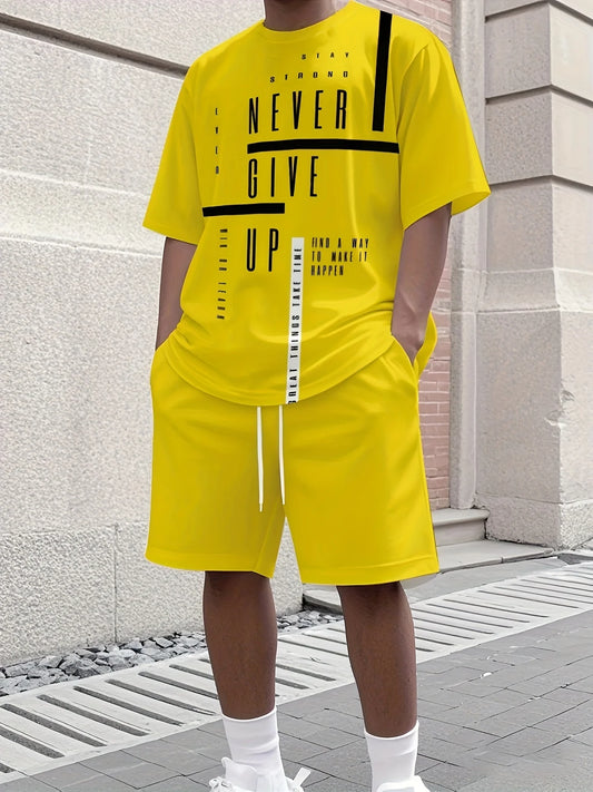summer men's casual short-sleeved and shorts set, 3d digital printed outdoor street fashion short-sleeved top and shorts