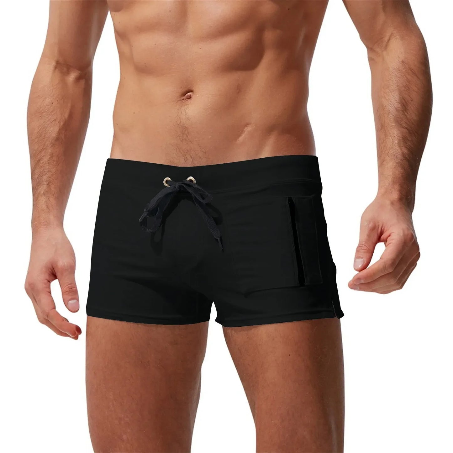 1pc Swim Shorts Men Zipper Pocket Casual Men's Shorts Fast Dry Boardshorts Joggers Men's Trunks Summer Men's, Short