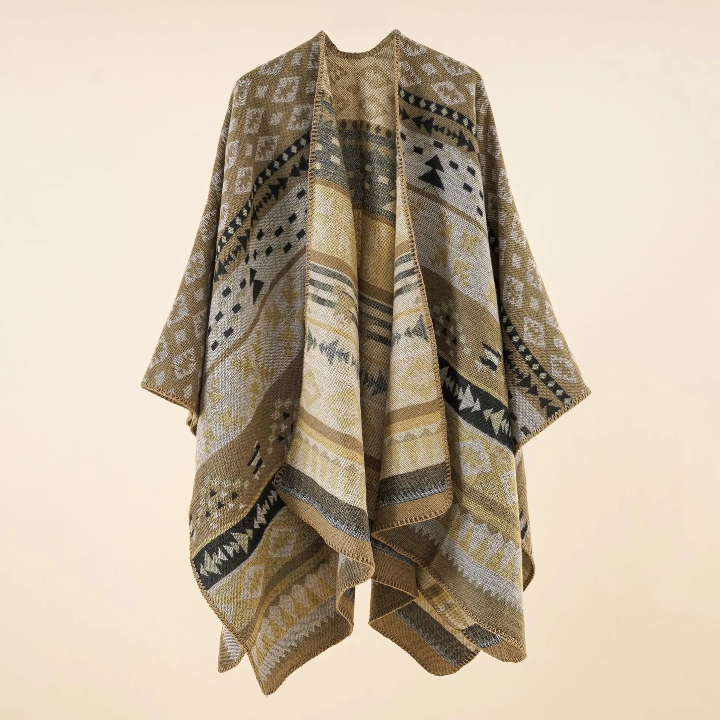 Women Luxury Imitation Cashmere Ponchos Scarf Winter Pashmina Shawl  Wrap Thick Blanket Stole