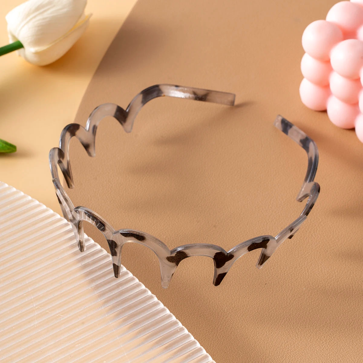 Women Hair Comb Non-Slip Headband Plastic U Shape Hair Hoops Fixed Teeth Fluffy Top Hair Bands Headwear Hair Accessories