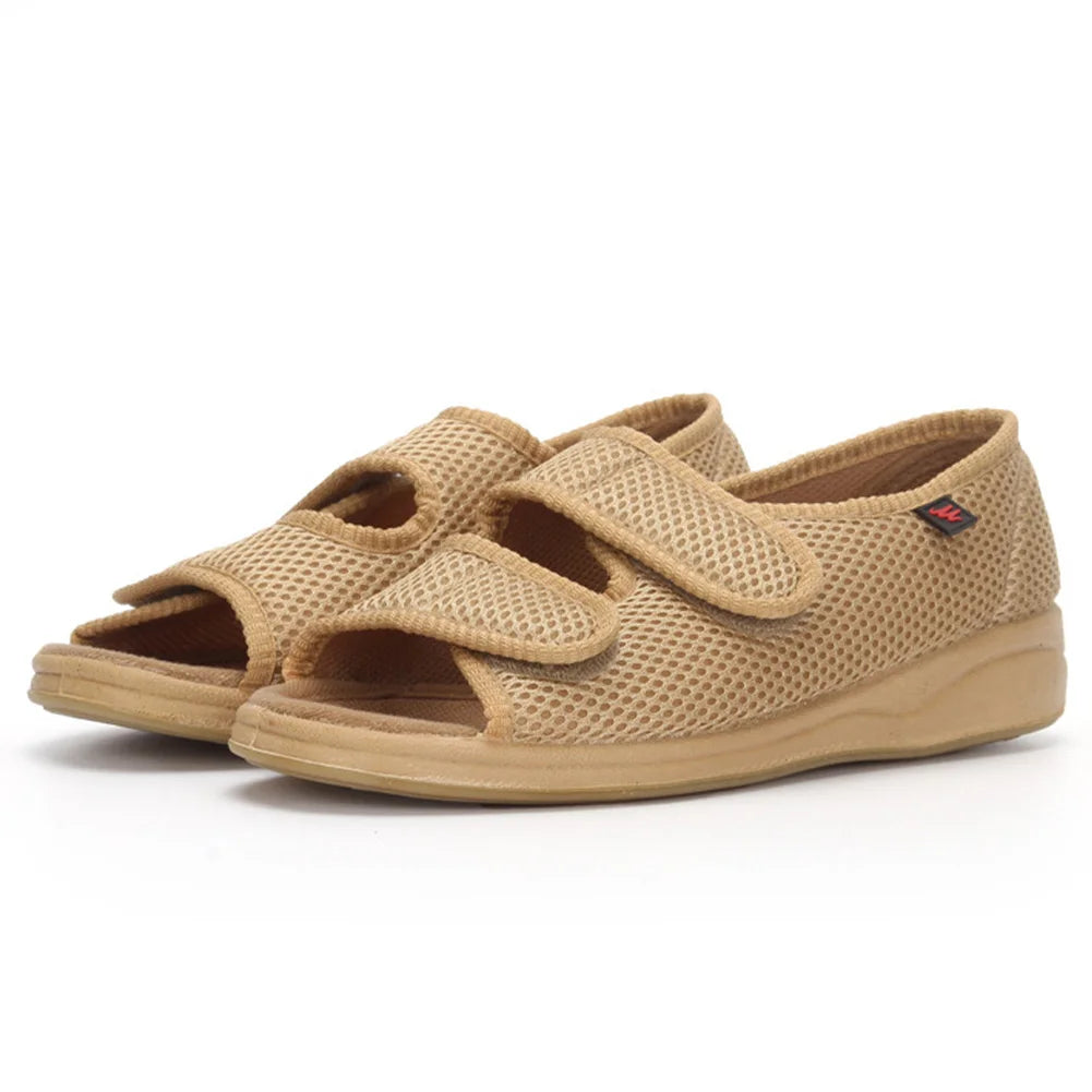 Women Diabetic Sandals Diabetic Shoes Adjustable Open Toe Sandals Breathable Hook and Loop Fastener for Indoor Outdoor
