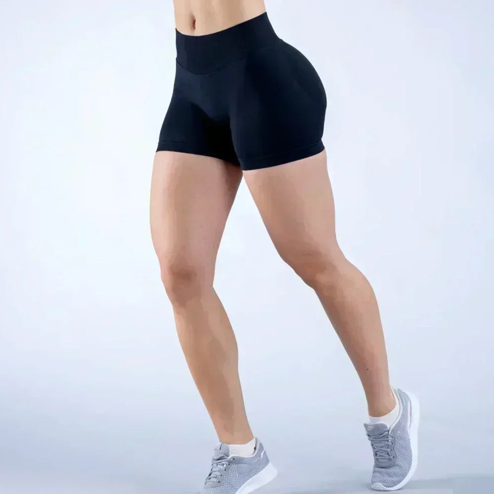 Impact Shorts 4.5 With Logo Low Ribbed Band Yoga Shorts Seamless  Workout Gym Shorts Running Shorts
