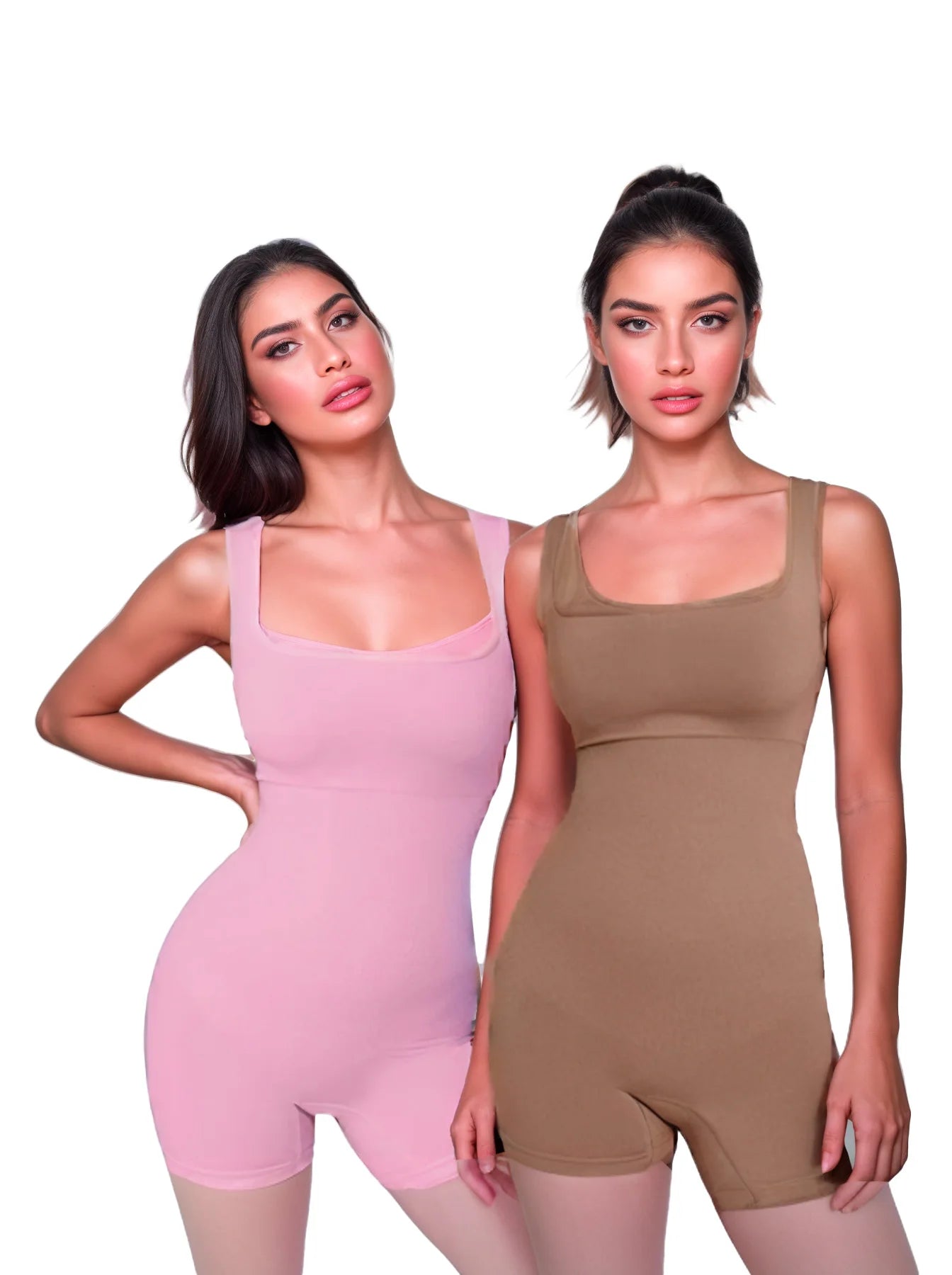 Shorts Bodysuit for Women Tummy Control Shapewear Seamless Butt Lifting Workout Bodycon One Piece Short PINK
