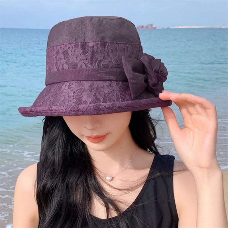 Stylish Women s Vintage Cloche Hat with Beautiful Floral Detail and Wide Brim for Summer Church Events and Outings