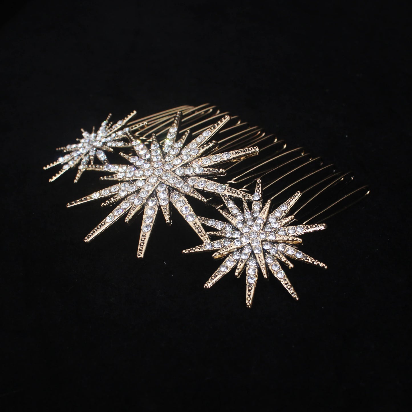 Hair Accessories Crystal Star Hair Combs Clips Jewelry for Women Rhinestone Headpiece Party