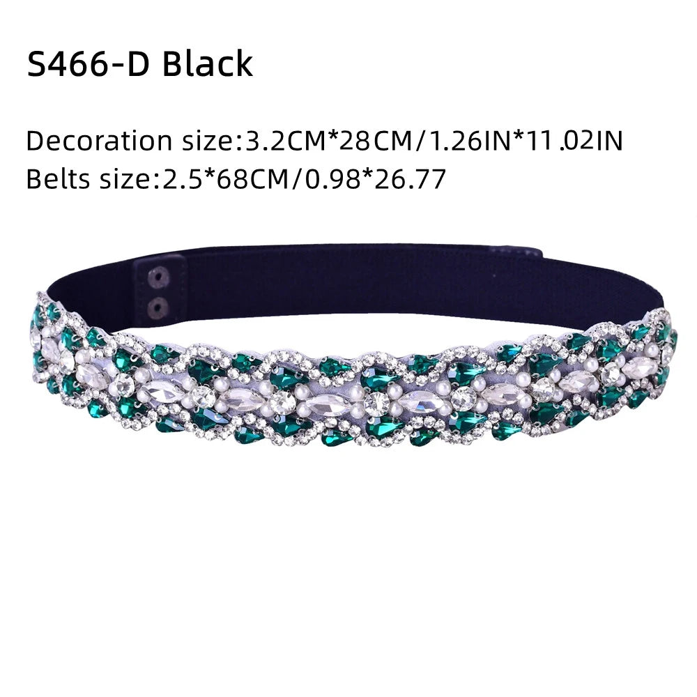 Elastic Belt Fashion Sparkly Rhinestone Stretch Waistband