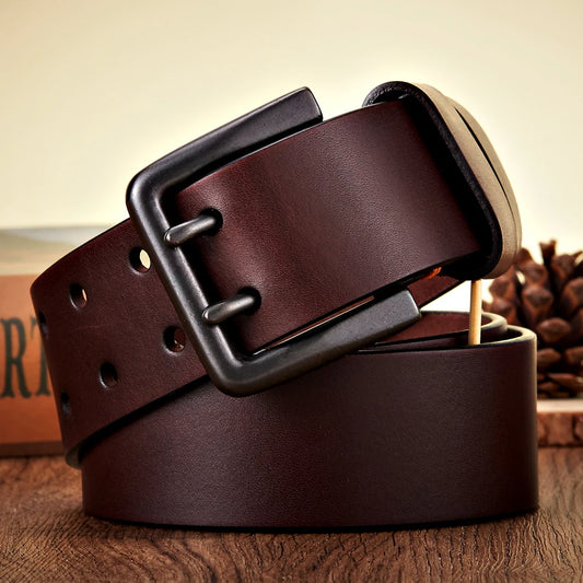 4.3cm Wide Thick Cow skin Genuine Leather Belt  Casual
