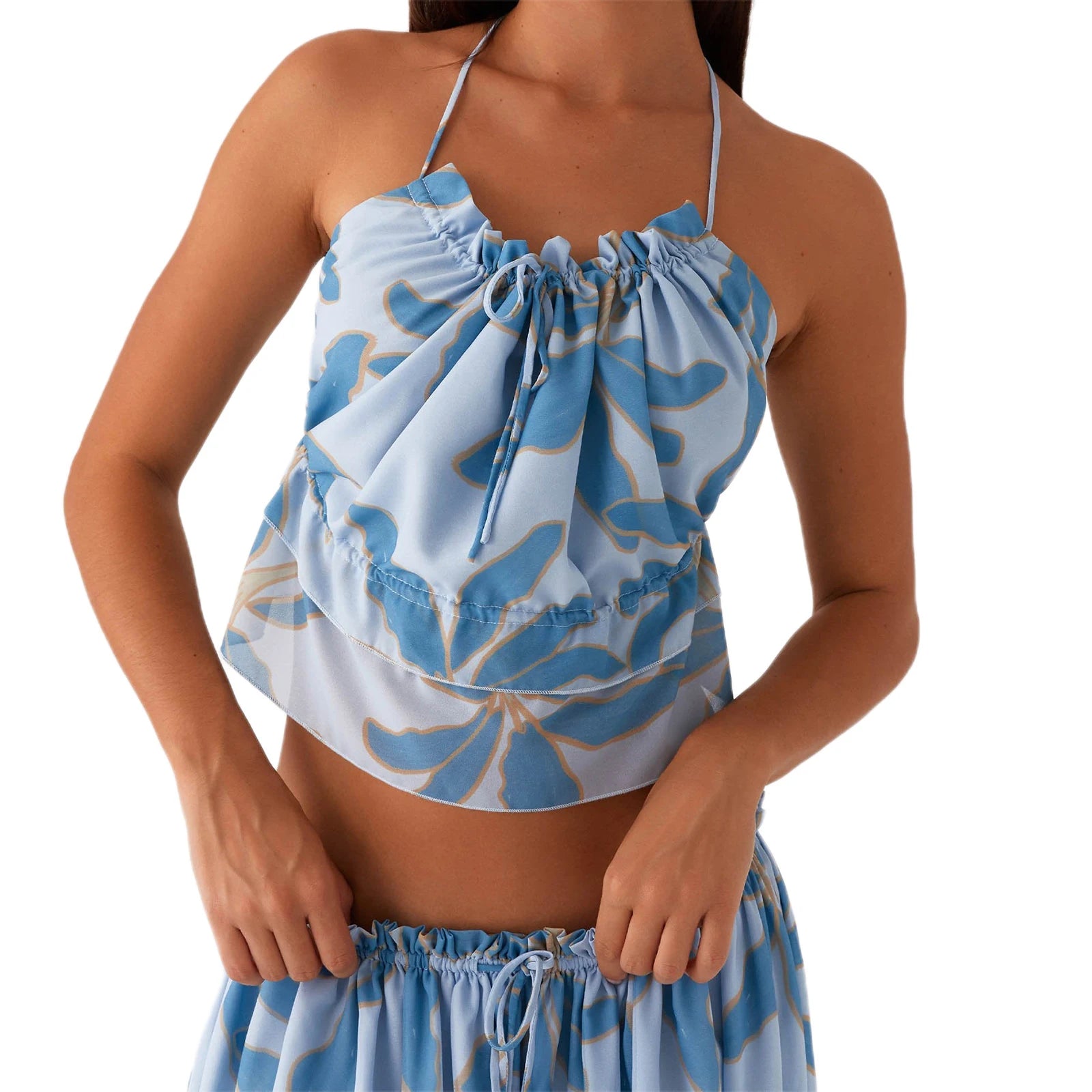 Women s Sexy V-Neck Sleeveless Crop Top with Lace Trim and Adjustable Spaghetti Straps for Beach Party Night Outfits