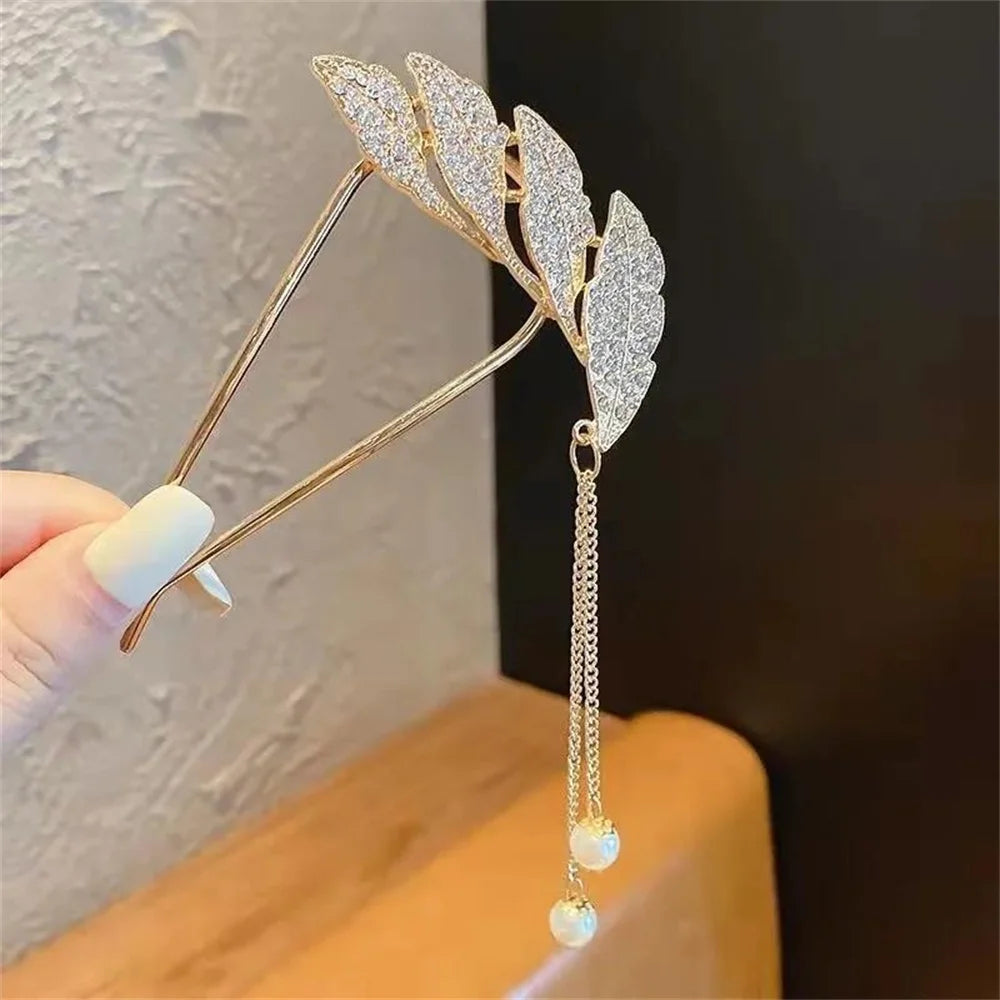 Pearl Hairpins U-shaped Metal Shell Hair Clip Pins Women Girls Hair Sticks Bun Maker Hair Styling Accessories Gifts