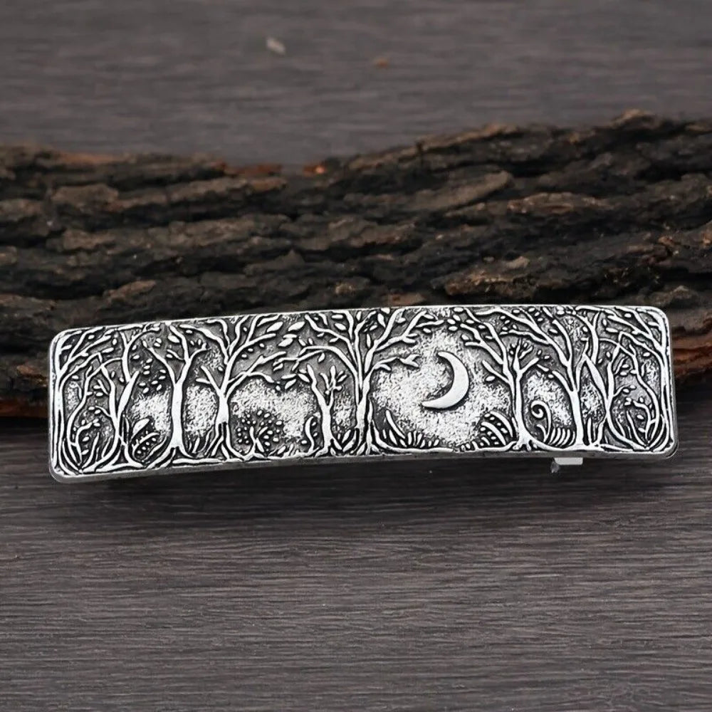 4pcs Vintage Crow Rectangular Hairclip, Barrettes, Vintage Viking Celtic Knot