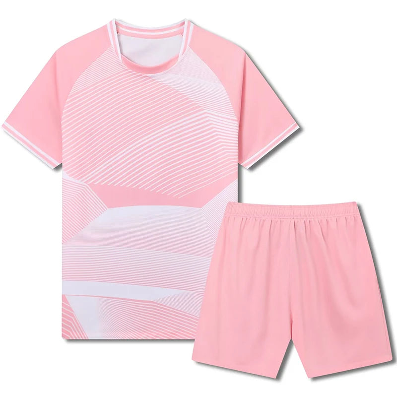 2 Pcs  Soccer Suit of Summer Quick Dry Family Matching Set High End shirt And Shorts Set Football Outdoor Sports Clothes