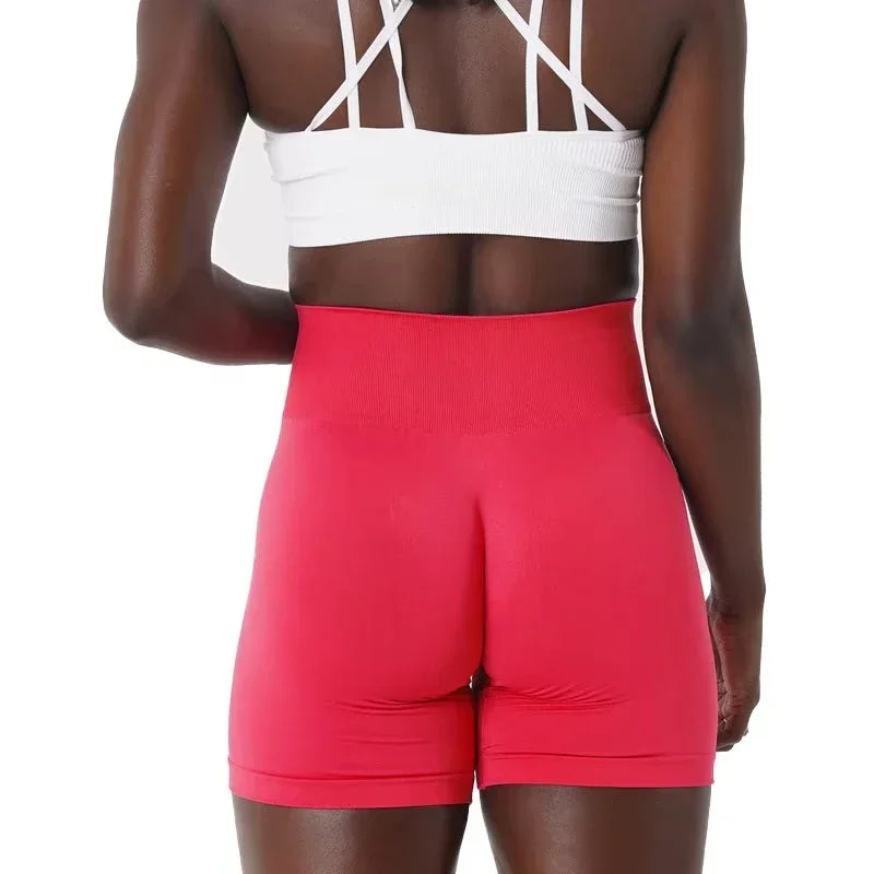 Spandex Solid Seamless Shorts  Workout  Fitness  Yoga