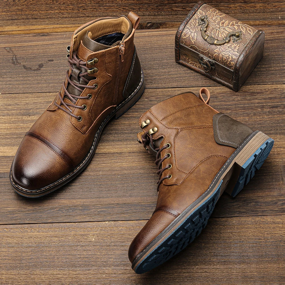 Retro Men Boots Outdoor Casual Fashion Men Ankle Boots