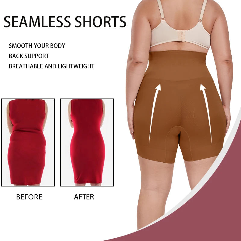 High Waist Seamless Shapewear Women Tummy Control Shorts Anti-Chafing Thigh