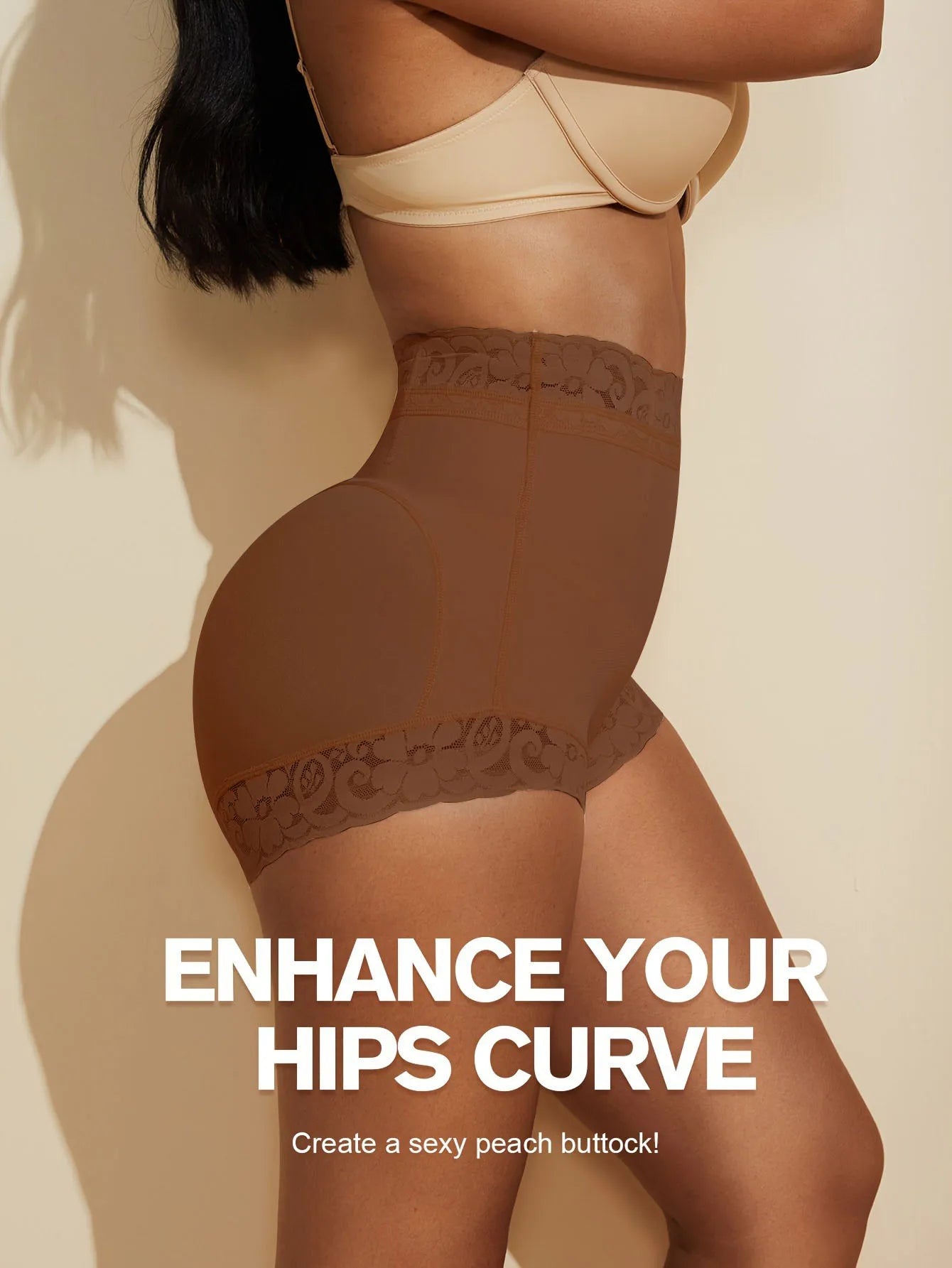 Lace Trim Sculpting Panties, Comfy & Breathable Butt Lifting Panties