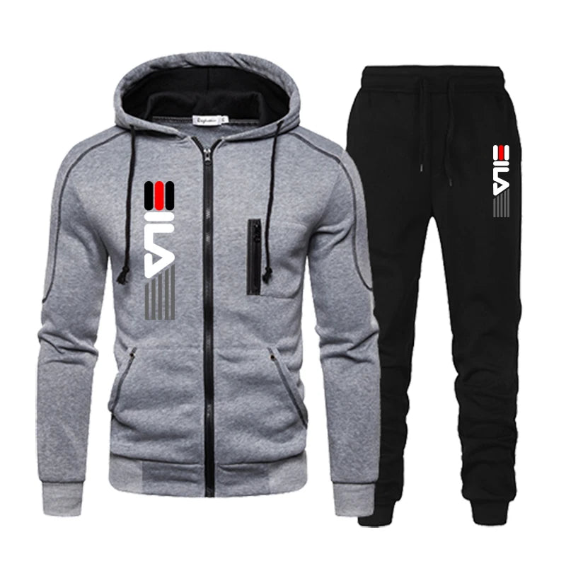 Men's Tracksuit Hooded Zipper Fashion Casual Sports Single Piece Sweatshirt And Daily Sweatpants Comfort Outdoor Jogger