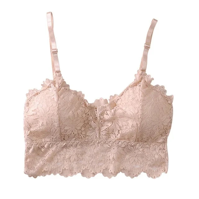 Floral Bralette Padded Push Up Lace Bras  Lingerie Corset Camis