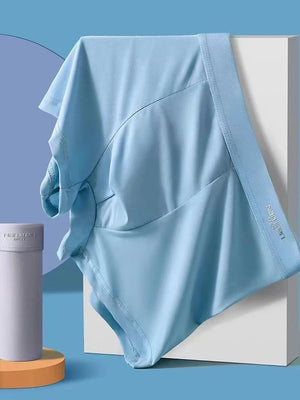 4pcs Boxer Shorts Men's Ice Silk Underwear Cool Underpants Breathable Sexy Thin U Convex Lingerie