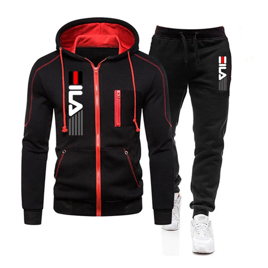 Men's Tracksuit Hooded Zipper Fashion Casual Sports Single Piece Sweatshirt And Daily Sweatpants Comfort Outdoor Jogger