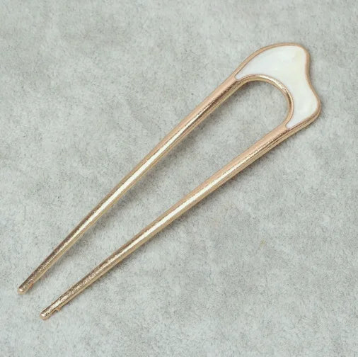 Pearl Hairpins U-shaped Metal Shell Hair Clip Pins Women Girls Hair Sticks Bun Maker Hair Styling Accessories Gifts