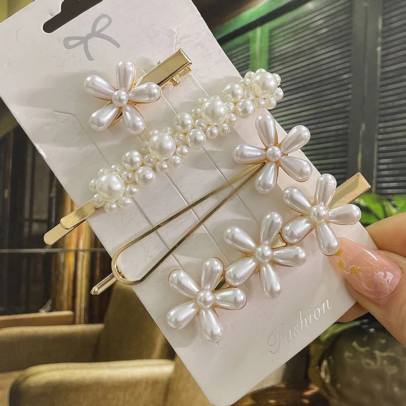 Simulated Pearl Hair Clips For Women Hairpins Geometric Hair Barrettes Fashion Hairgrip Hair Accessories