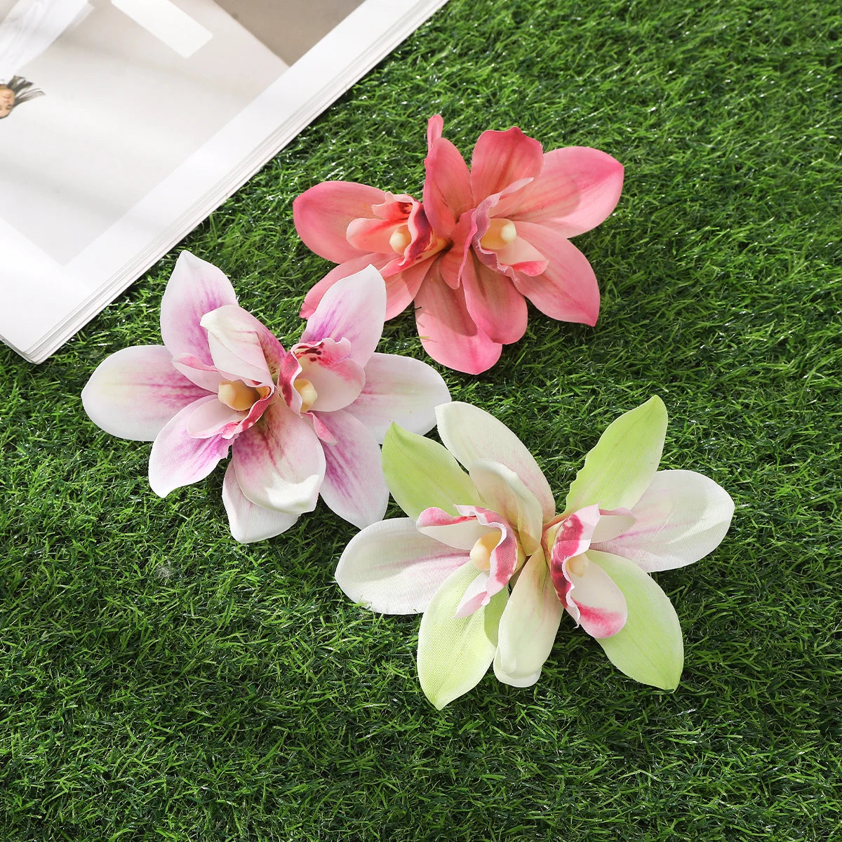 Orchid Flowers Hair Clips Bohemian Small Hairpin Barrette Beach Wedding Flower Women Holiday Hair Clip Hair Accessories