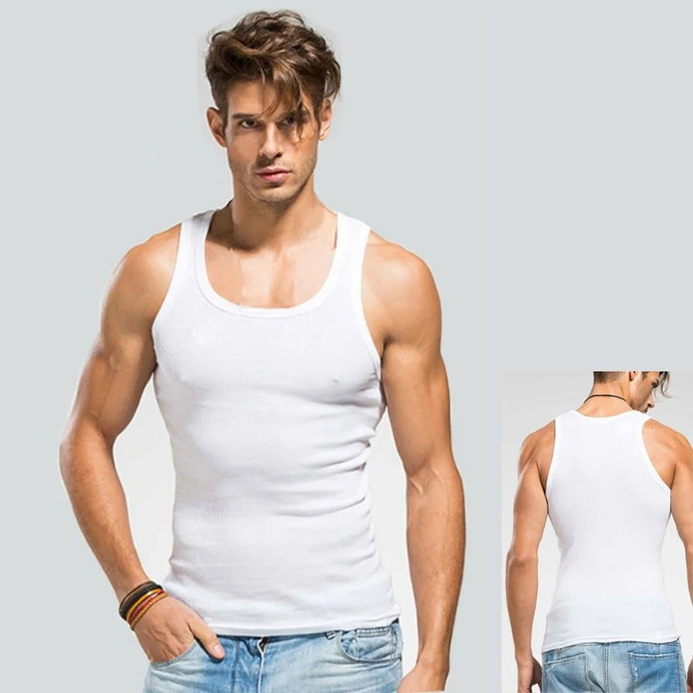 HOT Summer Plus Size Tank Tops 100% Pure Cotton Sleeveless Fitness T-shirt Elastic Bodybuilding Vest