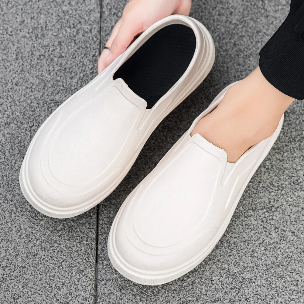 Men EVA Chef Shoes Lightweight Work Shoes Waterproof Slip On Nursing Shoes Oil-proof Garden Shoes Non Slip for Kitchen