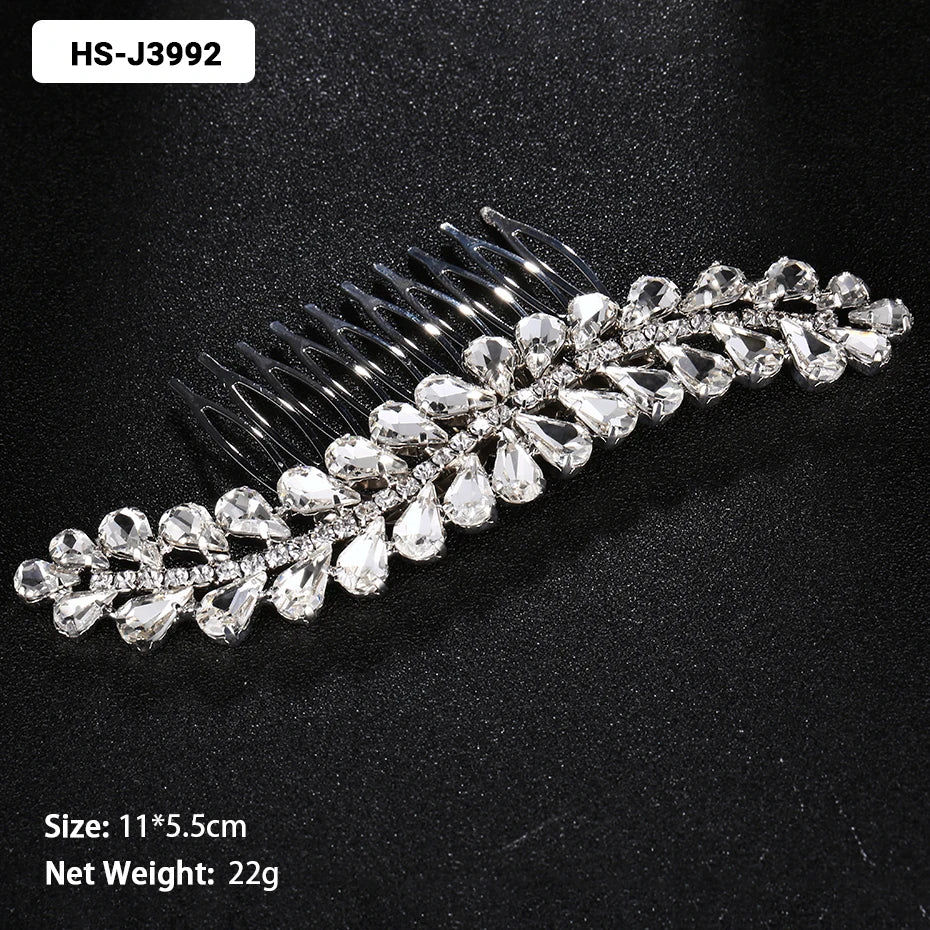 Silver Color Wedding Hair Combs Hairpins Crystal Rhinestone Bride Hair Accessories Women Bridal Hair Jewelry