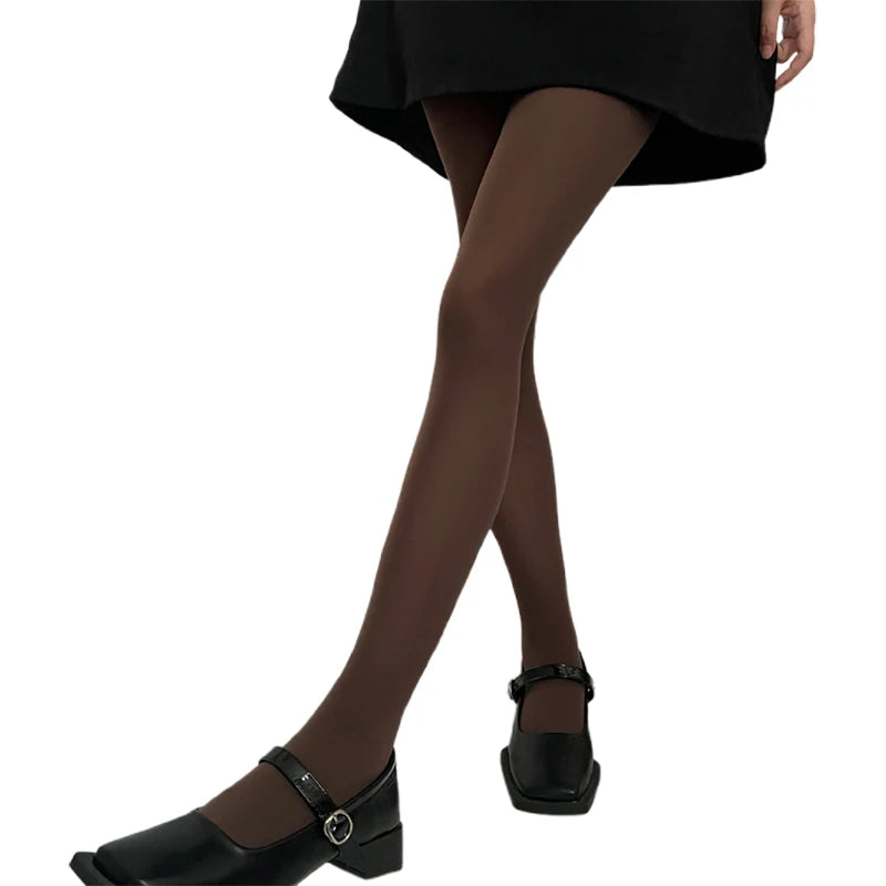 Velvet Leggings Stylish Solid Color Stretchy Tights Hosiery for Evening Outfit