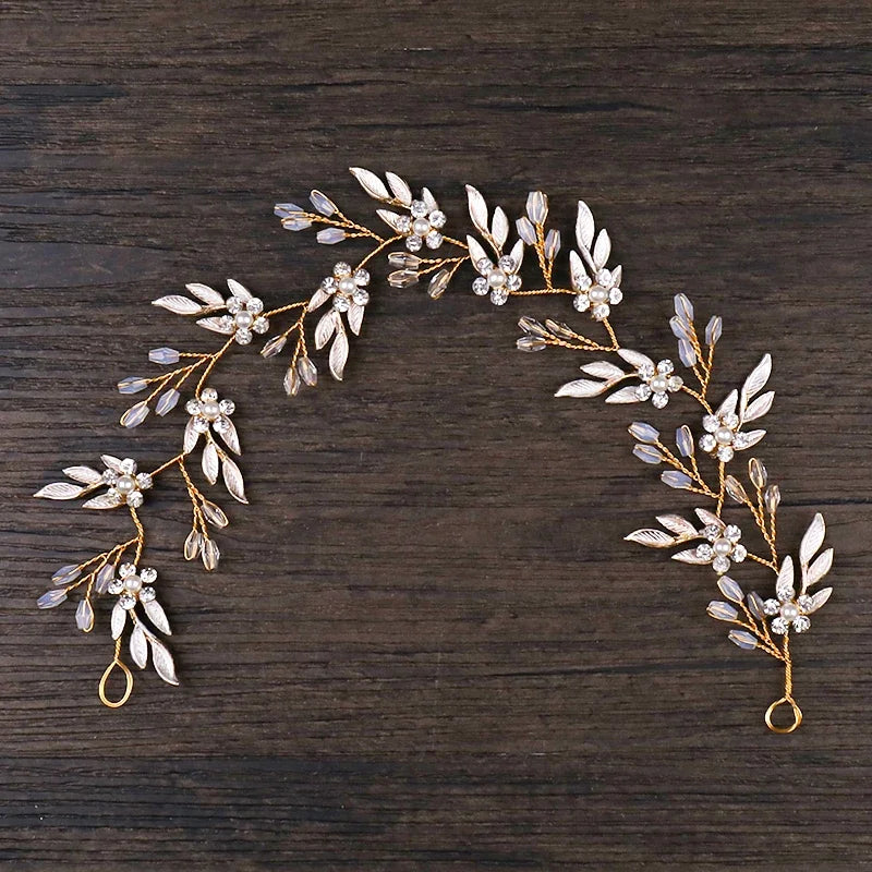 Pearl Headband  Hair Accessories Rhinestone Crystal Wedding Headband For Women Bride Head piece Hair Jewelry
