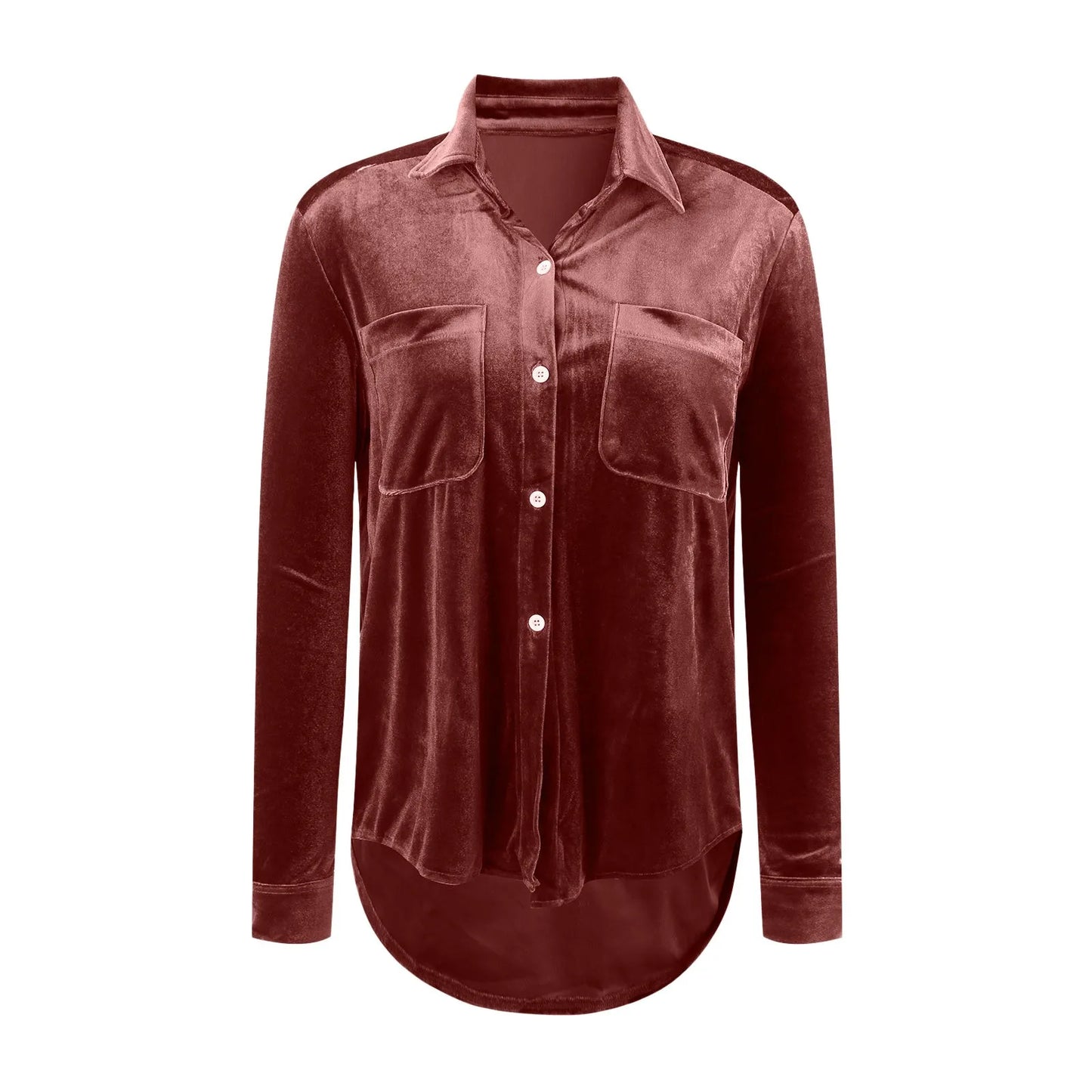 Elegant Velvet Shirt Women V Neck Long Sleeve Loose Fitting Temperament Blouse Tops Casual Versatile Shirts