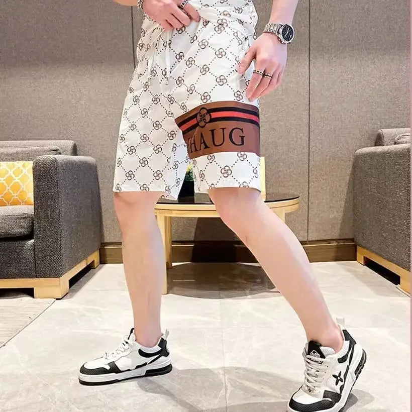 Hot Casual Men's Summer Handsome Loose Trend Fashion Short Sleeve Shorts Sports Quick Drying Fashion Suit
