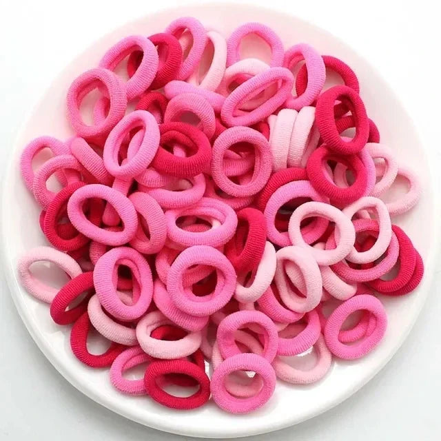 200PCS Women Colorful Nylon Elastic Hair Bands Ponytail Hold Small Hair Tie Rubber Bands Scrunchie Hair Accessories