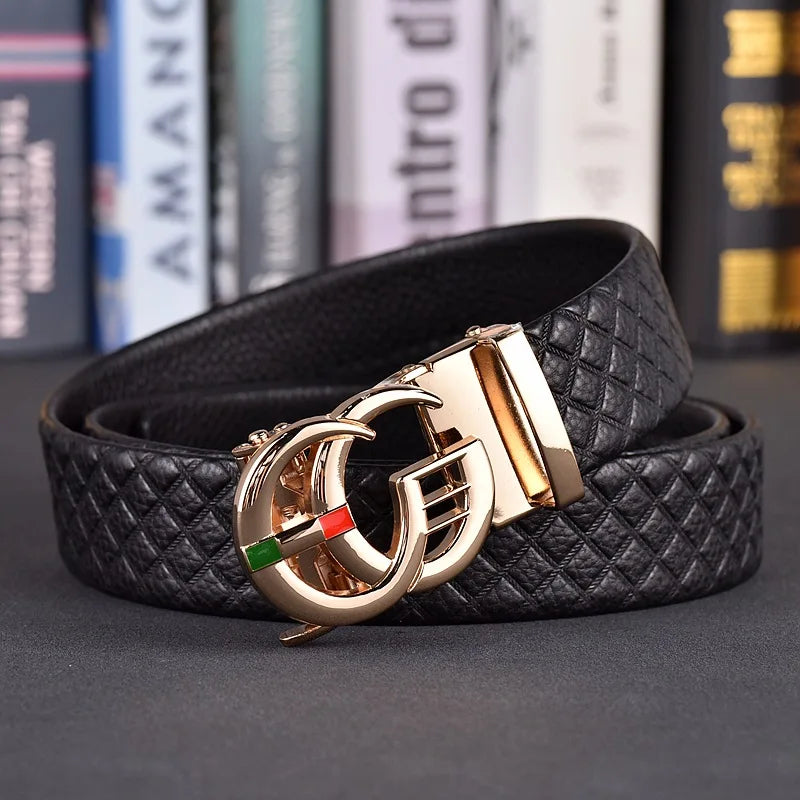 Designer fashion automatic buckle jeans high-quality material belt