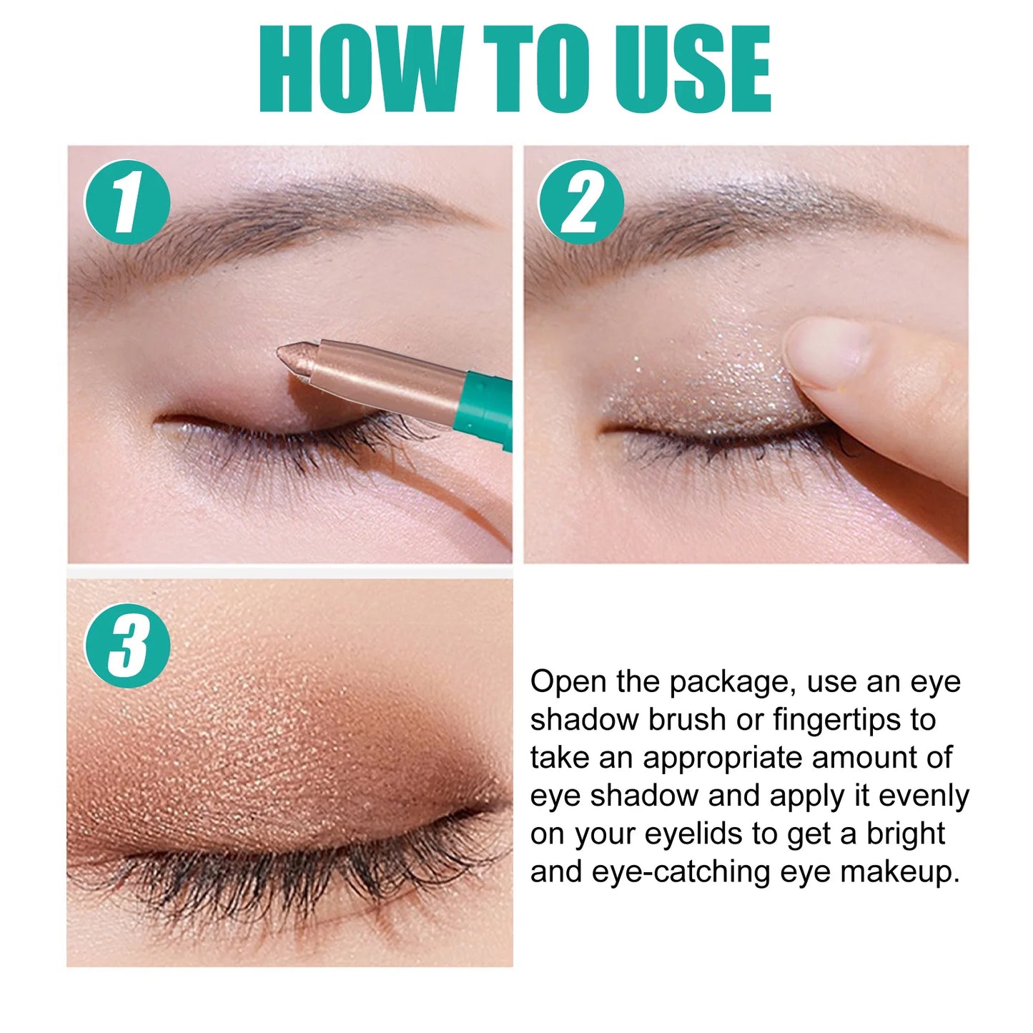 5pcs/set Shimmer Eyeshadow Stick Eyeshadow Highlight Waterproof  Pearlescent Glitter Eye Shadow Pencil