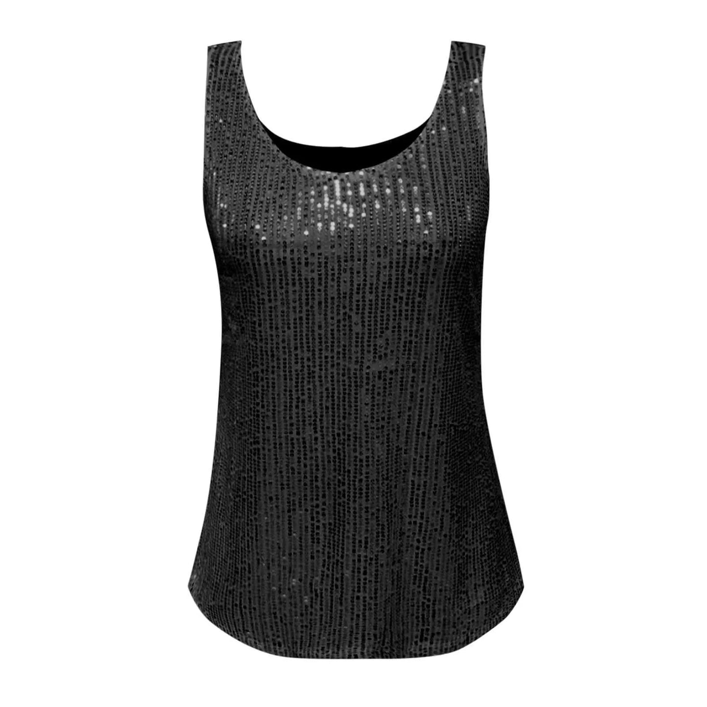 Sequin Women Summer Tank Top Fashion Round Neck Sleeveless Tanks Tops Women Blouses