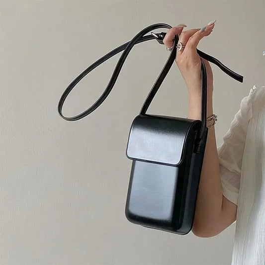 Flap Crossbody Bags Women Mini PU Leather Shoulder Purses and Handbags for Girls Ladies Simple Solid Designer Bag