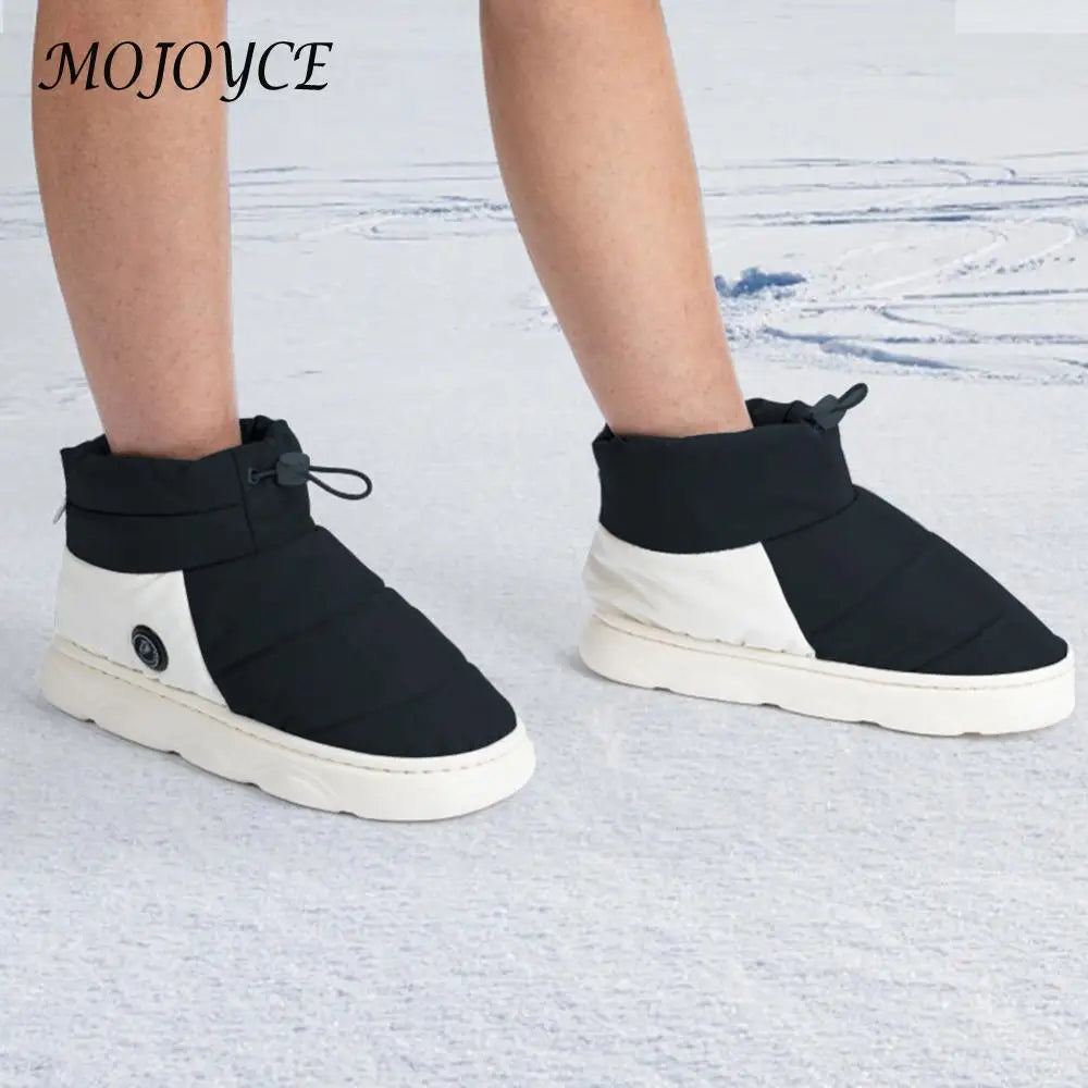 Unisex Foot Warmer Shoes with 3 Heating Levels Thermal Shoes Rechargeable Warm Snow Boots for Indoor House Home Office