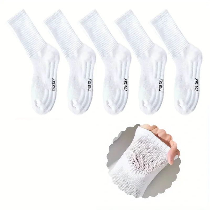 5/15 Pairs Of Socks For Both Men And Women, Towel Sole Casual Ankle Socks, Breathable Sports Socks, Sweat-absorbent