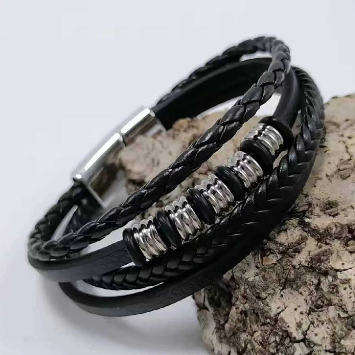Tree Male Unique Design Trendy Vintage Cuff Men Bracelets PU Leather Bracelets Bangles for  Men Jewelry