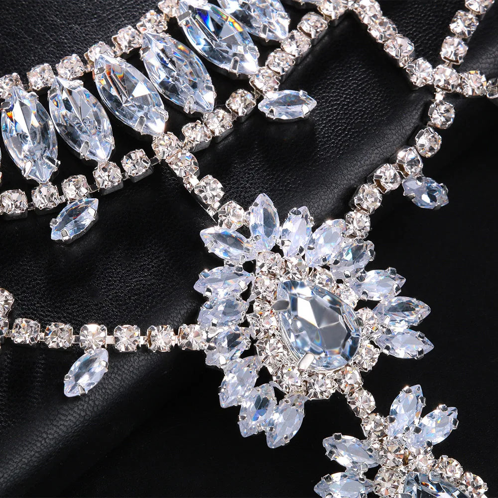 Hollow Sleeveless Crystal Body Chain Bra Beach Accessories Festival Jewelry Rhinestone Lingerie Harness